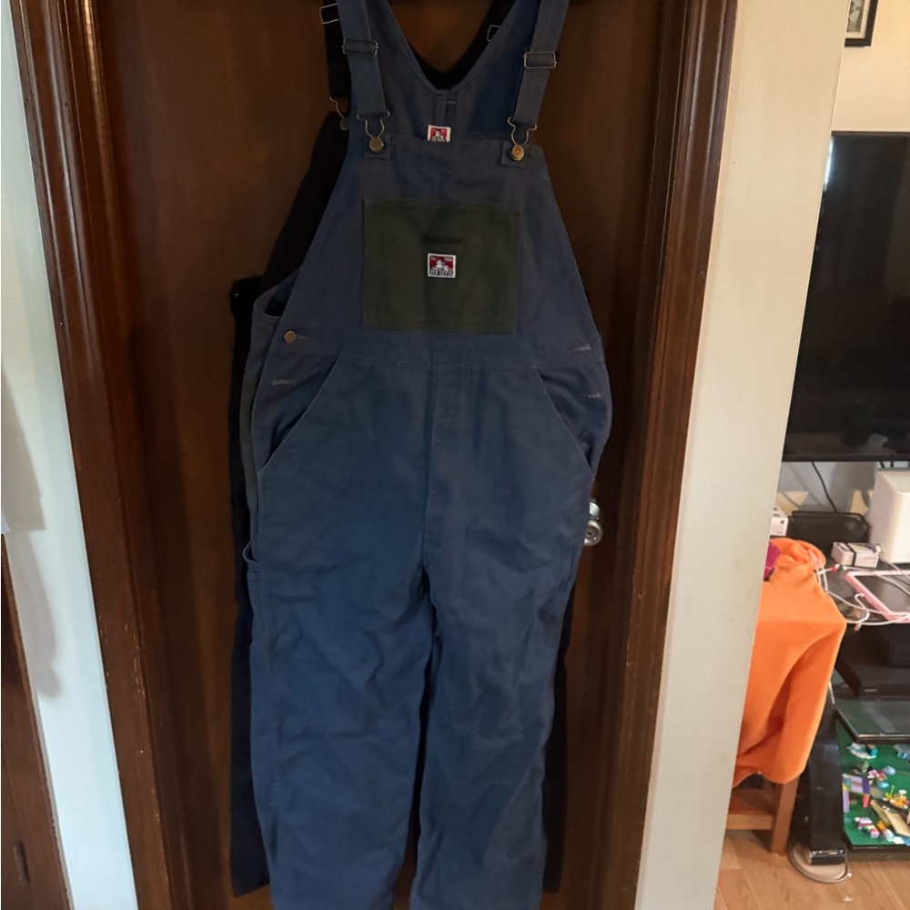 Supreme / Ben Davis Blue Overalls with Green Pocket - Picture 2 of 2